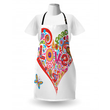 Colorful Peace Heart Apron