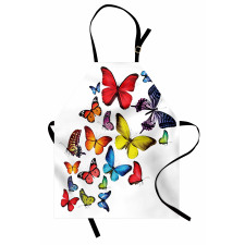 Kelebek Mutfak Önlüğü Rengarenk Bahar Coşkusu Desenli