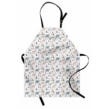 Pastel Polar Bear Pattern Apron