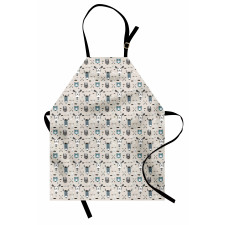 Childish Reindeer Heads Art Apron