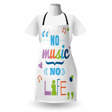 No Music, No Life Slogan Apron