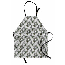 Gothic Item on Tropic Leaves Apron