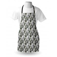 Gothic Item on Tropic Leaves Apron