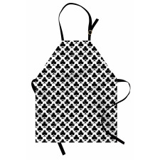 Sembol Mutfak Önlüğü Siyah Beyaz Fon Üstünde Sinek Motifi Desenli