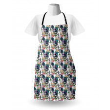 Summer Flowers Exotic Bird Apron