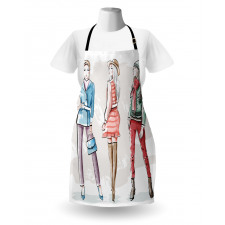 Young Women Clothes Sketch Apron