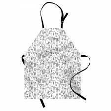 Monochrome Cocktails Apron