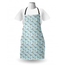 Continuous Flying Crane Floral Apron