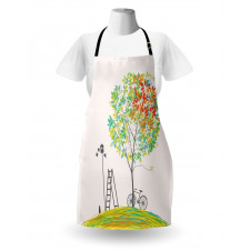 Bicycle Stairs Bird Apron