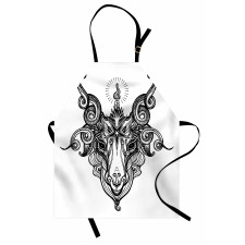 Satanic Goat Head Sketch Apron