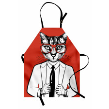 Funny Businessman Cat Suit Apron