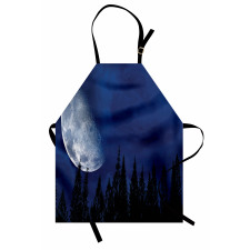 Forest Night Silhouette Apron