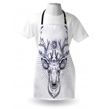 Reindeer Head Sketch Apron