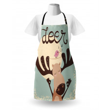 Reindeer Bird Cartoon Apron