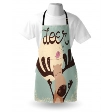 Reindeer Bird Cartoon Apron