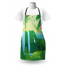 Tropical Forest Cartoon Apron