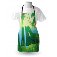 Tropical Forest Cartoon Apron