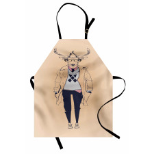 Modern Pastel Deer Animal Apron