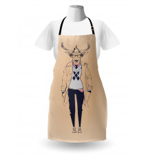 Modern Pastel Deer Animal Apron