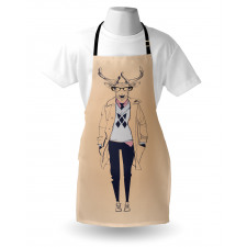 Modern Pastel Deer Animal Apron