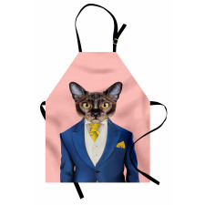 Whimsical Portrait of a Cat Apron