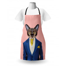 Whimsical Portrait of a Cat Apron