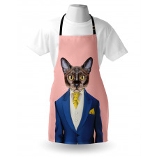 Whimsical Portrait of a Cat Apron