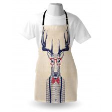 Humorous Deer with Jazz Bow Apron