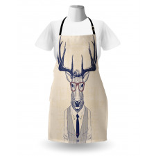 Humanized Manly Deer Art Apron