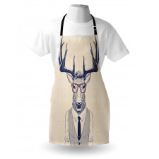 Humanized Manly Deer Art Apron