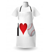 I Love Baseball Heart Apron