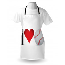 I Love Baseball Heart Apron