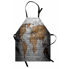 Haritalar Mutfak Önlüğü Kıta Dünya Haritası Temalı