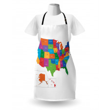 Ülkeler ve Şehirler Mutfak Önlüğü ABD Haritası Desenli