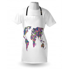 World Map with Flowers Apron