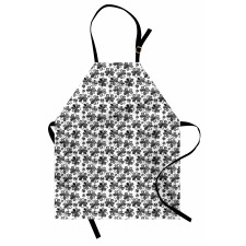 Greyscale Retro Petals Apron