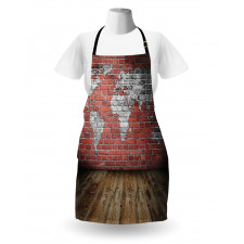 Rustic Old Grunge Map Apron