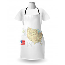 Haritalar Mutfak Önlüğü ABD Haritası Temalı