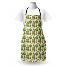 Vivid Floral Parrots Apron