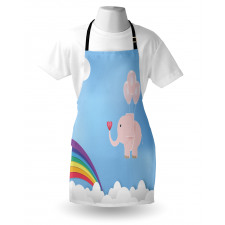 Elephant Rainbow Sky Apron