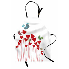 Spring Hearts Birds Apron