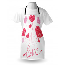 Sevgililer Günü Mutfak Önlüğü Aşk Kalp Şekilli Balonlar