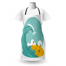 Big Wave and Palms Apron