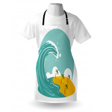 Big Wave and Palms Apron