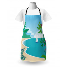 Cartoon Tropic Coast Apron