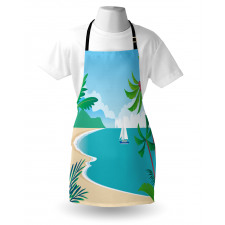 Cartoon Tropic Coast Apron