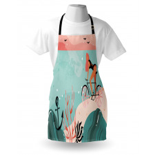 Woman Cycling in Sea Apron