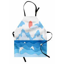 Seascape Art Dolphins Apron