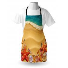 Seashell on Shore Cartoon Apron