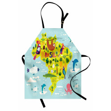 Brasil Map Symbolic Items Apron